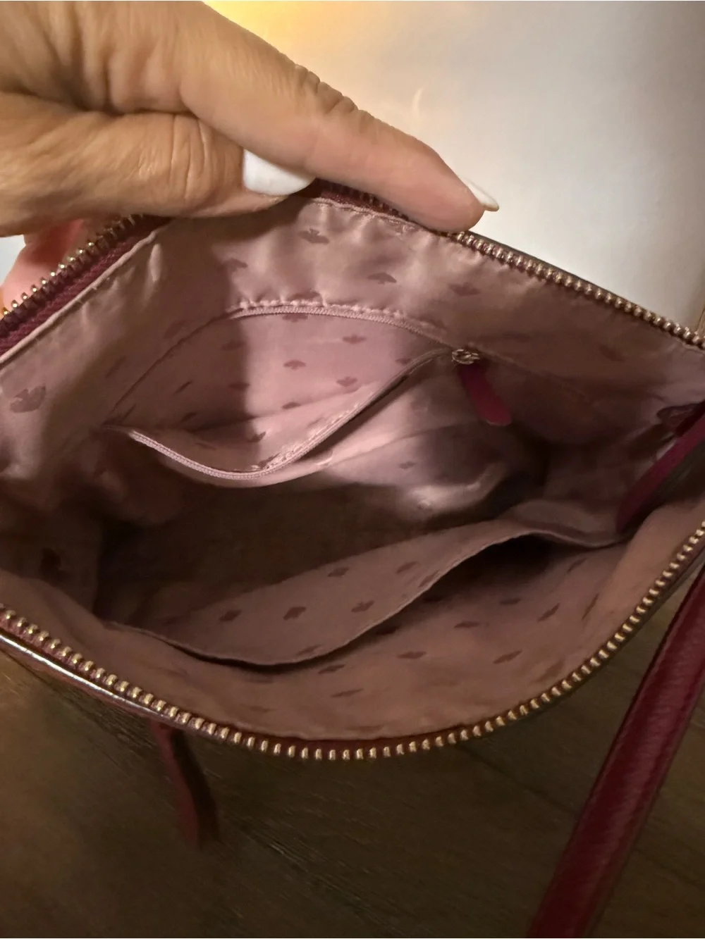 kate spade Pebbled Leather Crossbody in Fuchsia